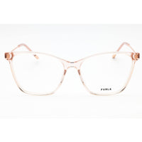 Furla Women's Eyeglasses - Transparent Glossy Pink Acetate/Metal Frame | VFU635 0856 ,
