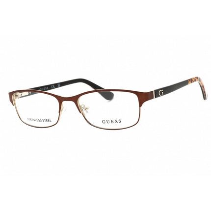 Guess Women's Eyeglasses - Metallic Brown/Gold Metal Rectangular Frame | GU2614 49 ,