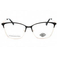 Harley Davidson Women's Eyeglasses - Matte Black Cat Eye Full Rim Frame | HD0565 002 ,
