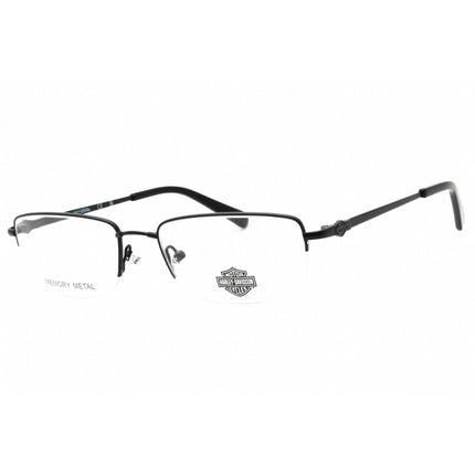 Harley Davidson Men's Eyeglasses - Matte Black Metal Rectangular Frame | HD0761 002 ,