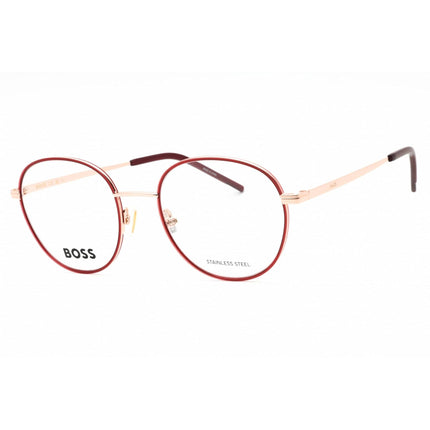 Hugo Boss Women's Eyeglasses - Gold Red Metal Round Full Rim Frame | BOSS 1594 0Y11 00 ,
