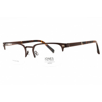 Jones New York Men's Eyeglasses - Brown Metal Square Half Rim Frame | VJOM376 0BRO ,