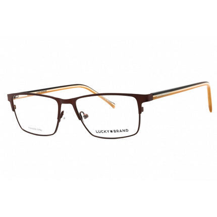 Lucky Brand Unisex Eyeglasses - Brown Metal Rectangular Full Rim Frame | VLBD316 0BRO ,