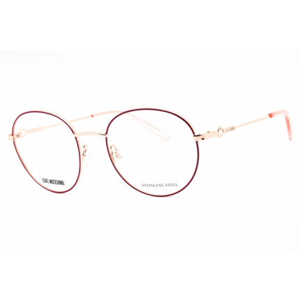 Moschino Love Women's Eyeglasses - Pink Gold Metal Round Full Rim | MOL613 0S45 00 ,