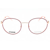 Moschino Love Women's Eyeglasses - Pink Gold Metal Round Full Rim | MOL613 0S45 00 ,