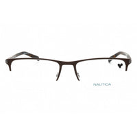 Nautica Men's Eyeglasses - Matte Brown Metal Rectangular Half Rim Frame | N7314 210 ,