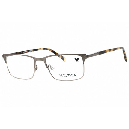 Nautica Men's Eyeglasses - Matte Gunmetal Metal Rectangular Full Rim Frame | N7316 030 ,