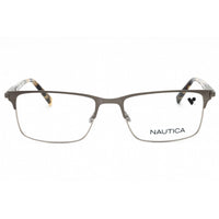 Nautica Men's Eyeglasses - Matte Gunmetal Metal Rectangular Full Rim Frame | N7316 030 ,