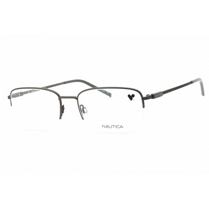 Nautica Men's Eyeglasses - Matte Gunmetal Metal Rectangular Half Rim Frame | N7322 030 ,