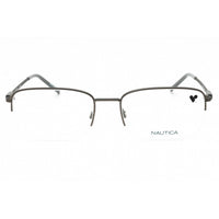 Nautica Men's Eyeglasses - Matte Gunmetal Metal Rectangular Half Rim Frame | N7322 030 ,