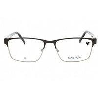 Nautica Men's Eyeglasses - Matte Gunmetal Metal Rectangular Full Rim Frame | N7334 030 ,