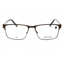 Nautica Men's Eyeglasses - Matte Brown Metal Rectangular Full Rim Frame | N7334 210 ,