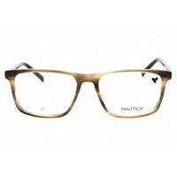 Nautica Men's Eyeglasses - Light Brown Horn Acetate Square Full Rim Frame | N8178 220 ,
