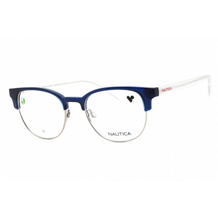 Nautica Men's Eyeglasses - Navy Crystal Injected Propionate Square Frame | N8181 420 ,