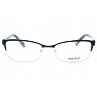 Nine West Women's Eyeglasses - Navy Metal Rectangular Full Rim Frame | NW1087 400 ,