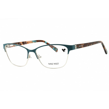 Nine West Women's Eyeglasses - Teal Metal Cat Eye Shape Full Rim Frame | NW8014 319 ,