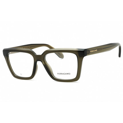 Salvatore Ferragamo Women's Eyeglasses - Transparent Khaki Square Frame | SF2985 320 ,