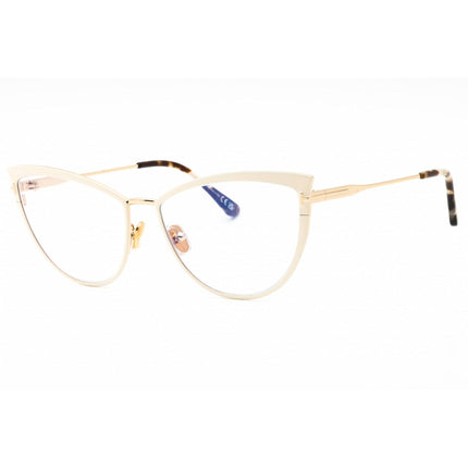 Tom Ford Women's Eyeglasses - Ivory Metal Cat Eye Shape Full Rim Frame | FT5877-B 025 ,