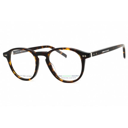 Tommy Hilfiger Unisex Eyeglasses - Havana Plastic Round Full Rim | TH 1893 0086 00 ,