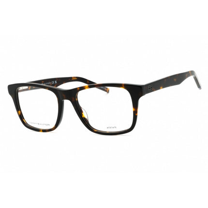 Tommy Hilfiger Men's Eyeglasses - Havana Plastic Square Full Rim | TH 1990 0086 00 ,