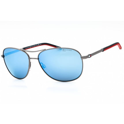 Tommy Hilfiger Men's Sunglasses - Matte Dark Ruthenium Aviator | TH 2023/S 0R80 ZS ,