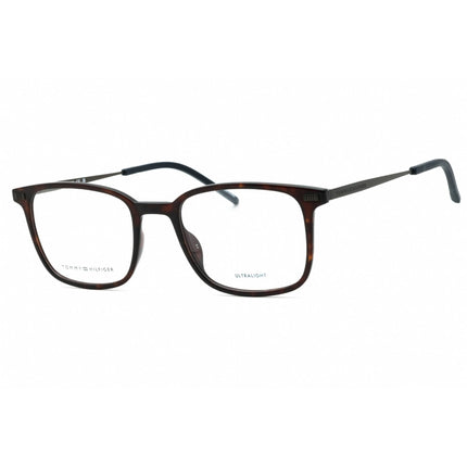 Tommy Hilfiger Men's Eyeglasses - Havana Plastic Square Full Rim | TH 2037 0086 00 ,