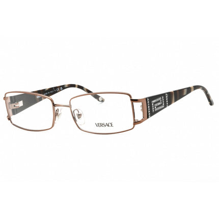 Versace Women's Eyeglasses - Brown Metal Rectangular Full Rim Frame | VE1163B 1013 ,