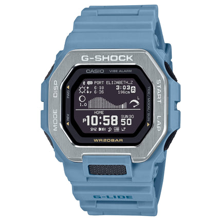Casio Men's Watch G-Shock G-Lide World Time Blue Resin Strap Digital GBX100-2A ,
