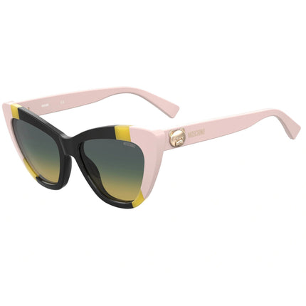 Moschino Women's Sunglasses - Black Yellow Plastic Cat Eye Frame | MOS122/S 071C/JE ,