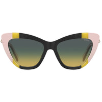 Moschino Women's Sunglasses - Black Yellow Plastic Cat Eye Frame | MOS122/S 071C/JE ,