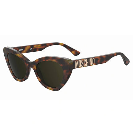 Moschino Women's Sunglasses - Havana Plastic Cat Eye Full Rim Frame | MOS147/S 005L/70 ,
