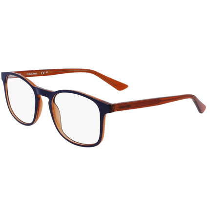 Calvin Klein Men's Eyeglasses - Blue/Brown Plastic Square Full Rim Frame | CK23517 414 ,