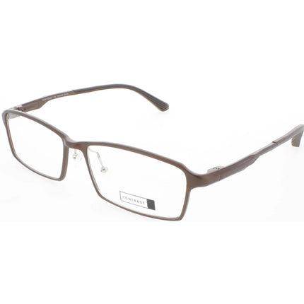 Contrast Unisex Eyeglasses - Demo Lens Rectangular Full Rim Frame | Kinetic Brown ,