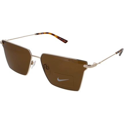 Nike Unisex Sunglasses - Gold Rectangular Full Rim Frame | PURSUIT FLAIR IB3683X 711 ,