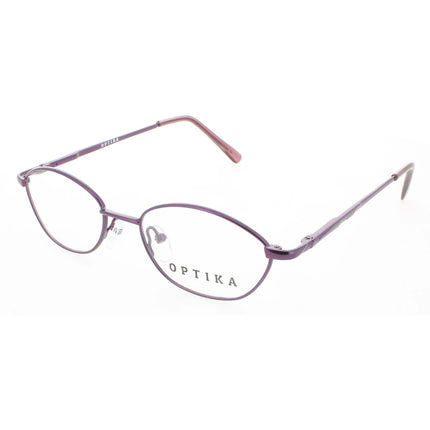 Optika Unisex Eyeglasses - Amethyst Metal Oval Shape Full Rim Frame | OM 120 AME 48 ,