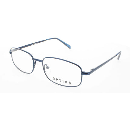 Optika Unisex Eyeglasses - Navy Metal Rectangular Full Rim Frame | OM 122 NAVY 53 ,
