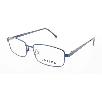 Optika Unisex Eyeglasses - Matte Blue Metal Rectangular Frame | OM 125 MATTE BLUE 55 ,