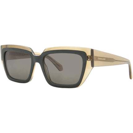 Salvatore Ferragamo Women's Sunglasses - Transparent Khaki Full Rim | SF2002S 327 ,