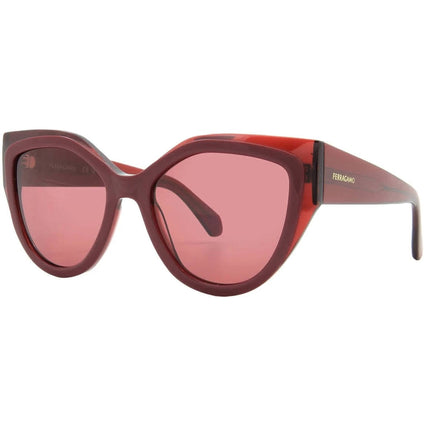Salvatore Ferragamo Women's Sunglasses - Burgundy Acetate Cat Eye Frame | SF2004S 618 ,