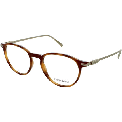 Salvatore Ferragamo Men's Eyeglasses - Tortoise Acetate Oval Frame | SF2976 240 51 ,