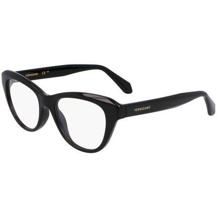 Salvatore Ferragamo Women's Eyeglasses - Black Plastic Cat Eye Frame | SF2989E 001 51 ,
