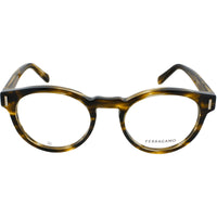 Salvatore Ferragamo Men's Eyeglasses - Striped Brown Acetate Round | SF2998 216 50 ,