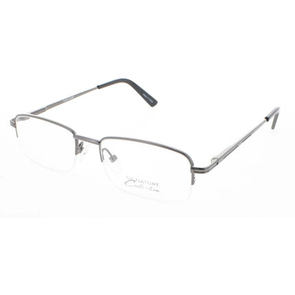 Signature Unisex Eyeglasses - Gunmetal Rectangular Half Rim Frame | 1085 Gunmetal 50 ,