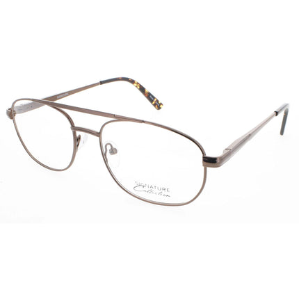 Signature Unisex Eyeglasses - Brown Metal Navigator Full Rim Frame | 1111 Brown 56 ,
