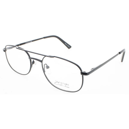 Signature Unisex Eyeglasses - Black Metal Navigator Full Rim Frame | 1112 Black 54 ,