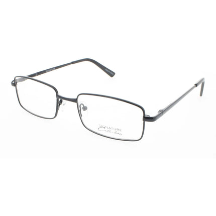 Signature Unisex Eyeglasses - Black Metal Rectangular Full Rim Frame | 1115 Black 54 ,