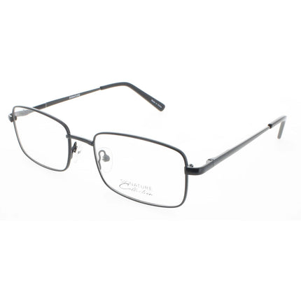 Signature Unisex Eyeglasses - Black Metal Rectangular Full Rim Frame | 1116 Black 53 ,