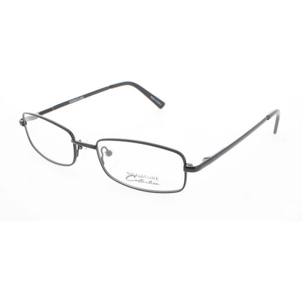 Signature Unisex Eyeglasses - Black Metal Rectangular Full Rim Frame | 1117 Black 51 ,