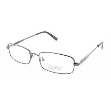 Signature Unisex Eyeglasses - Gunmetal Rectangular Full Rim Frame | 1118 Gunmetal 52 ,