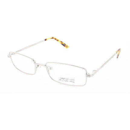 Signature Unisex Eyeglasses - Silver Metal Rectangular Full Rim Frame | 1119 Silver 52 ,